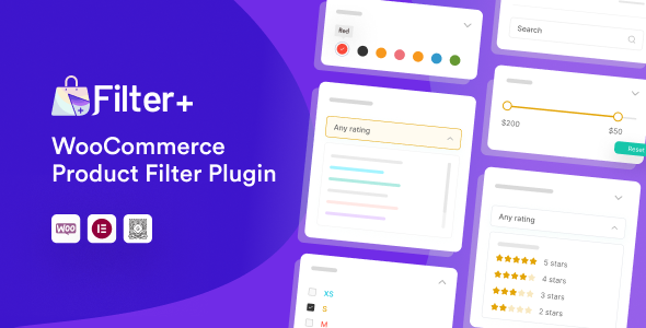 WooComerce Product Filter, WordPress Filtering by Ratings, Tags, Price Range Plugin - Filter Plus