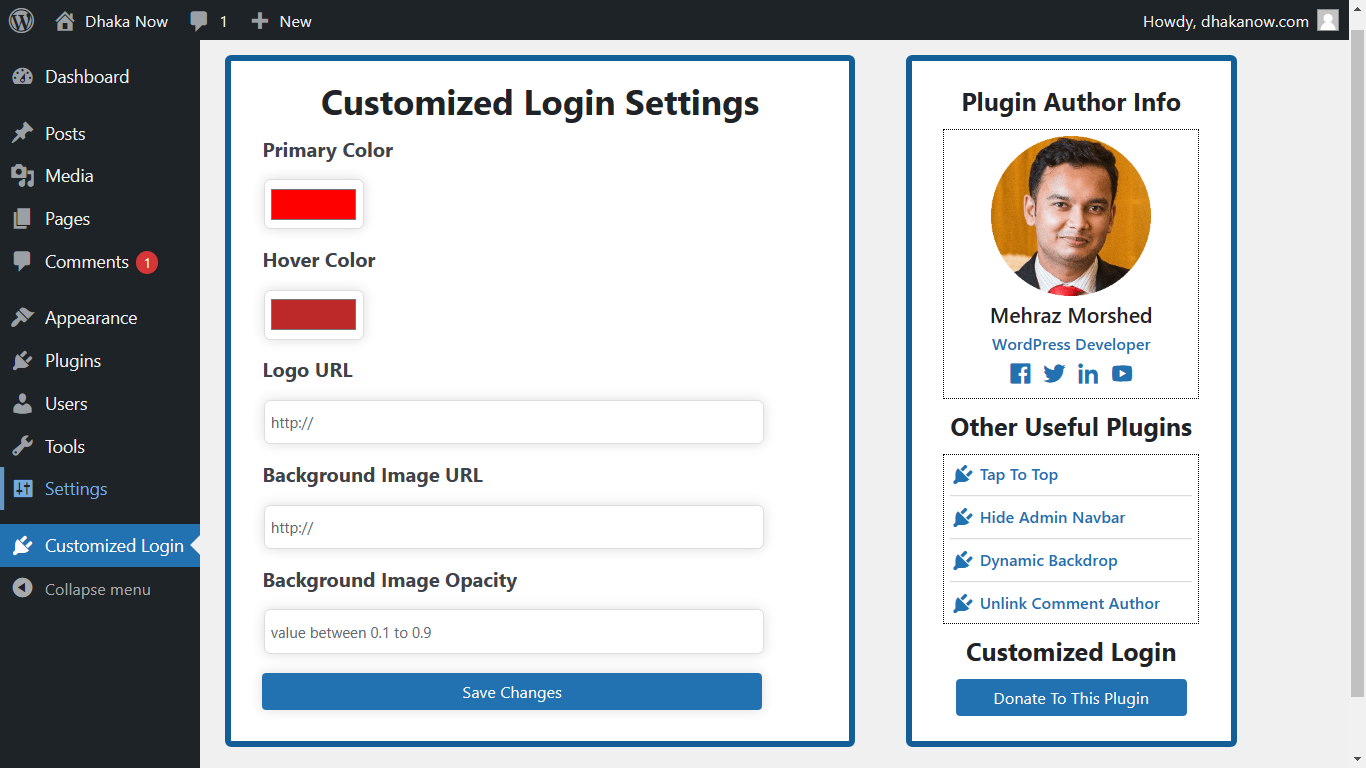 Custom Login Page &#8211; WordPress Default Login Page Customizer