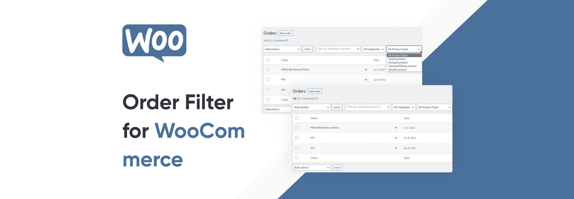 WooCommerce Order Filter